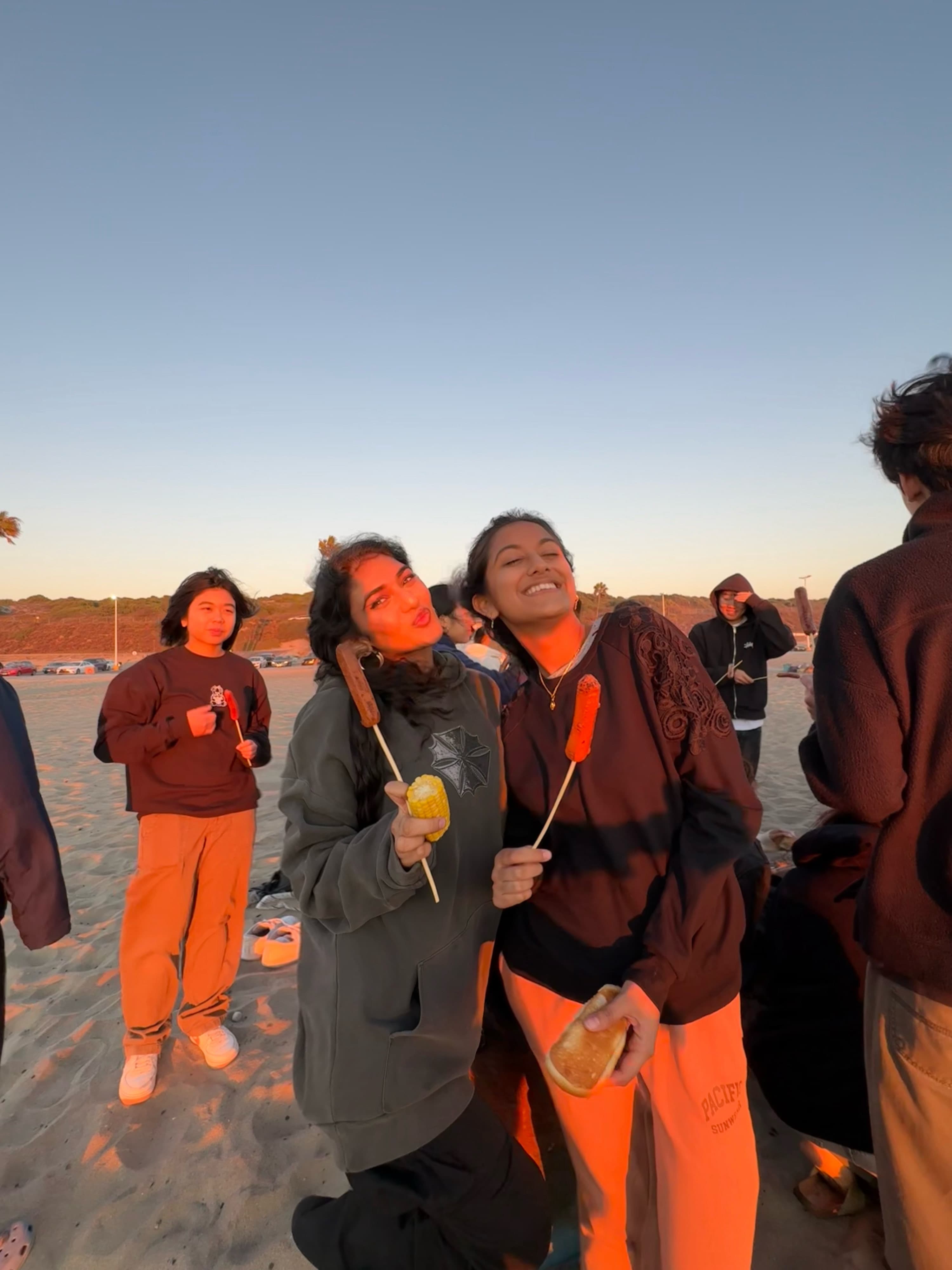 Sonya with friends at the beach