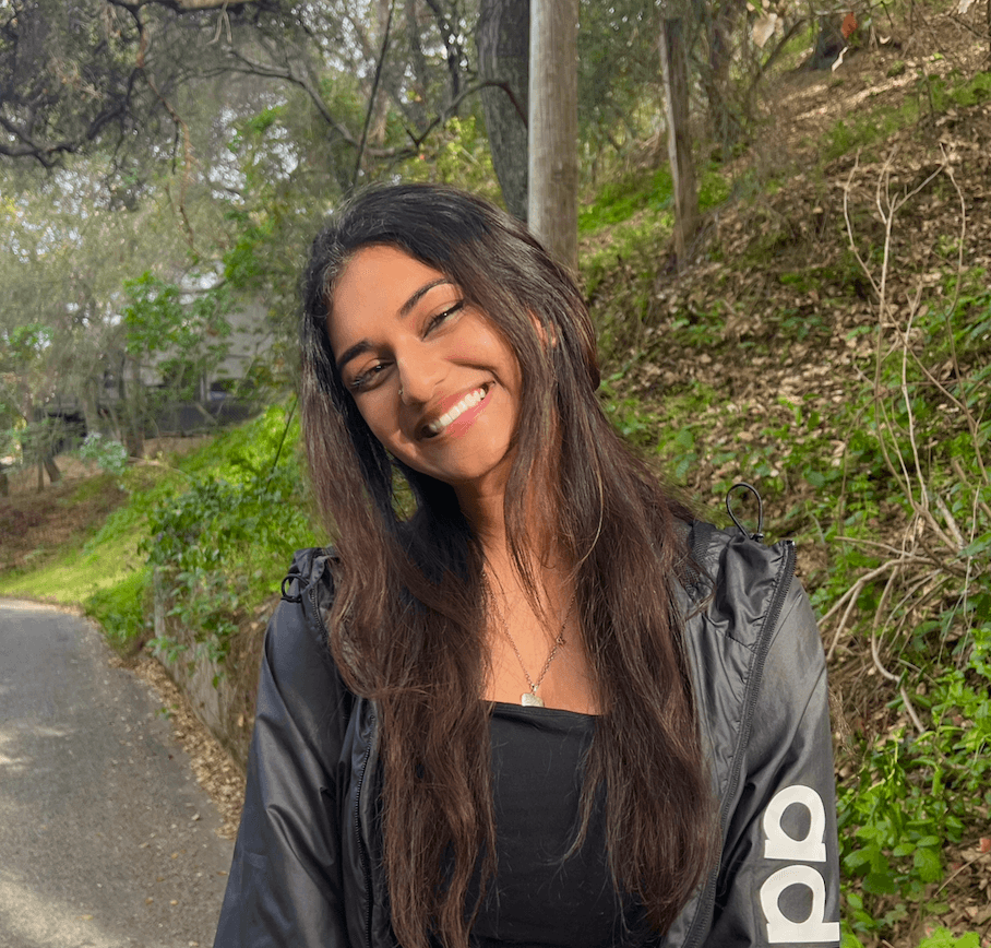 Sonya on a hillside path