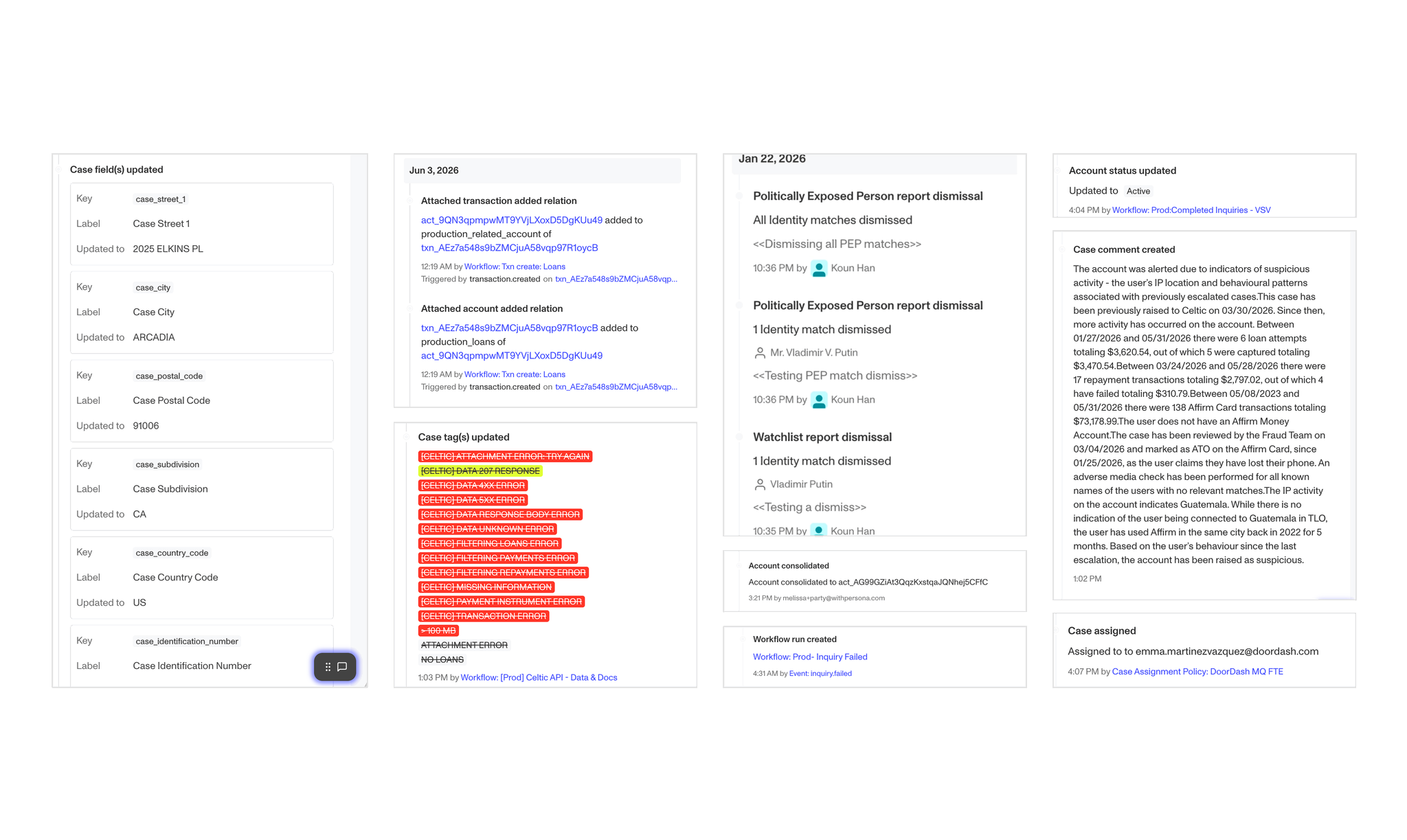 Event cards with inconsistent layouts, metadata, and levels of detail