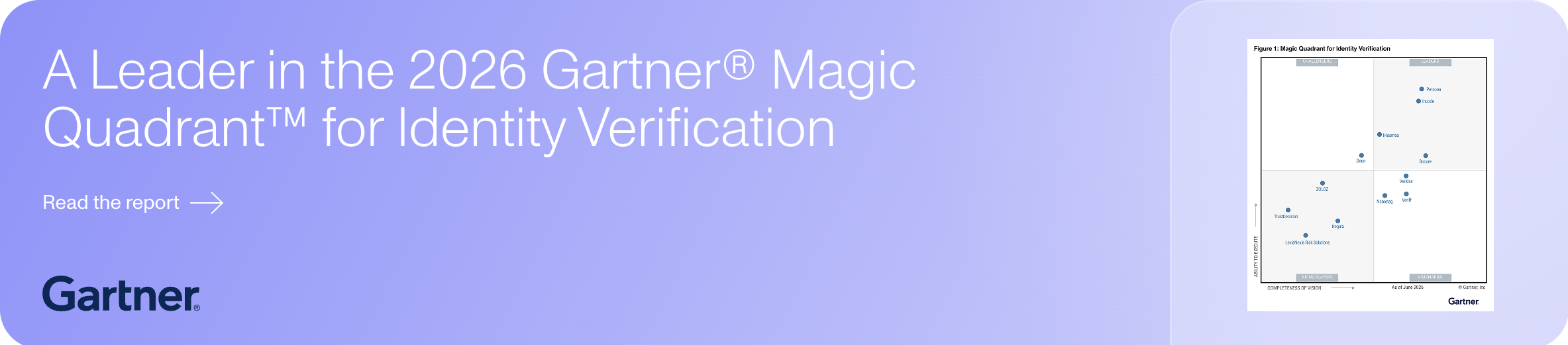 A Leader in the 2026 Gartner Magic Quadrant for Identity Verification