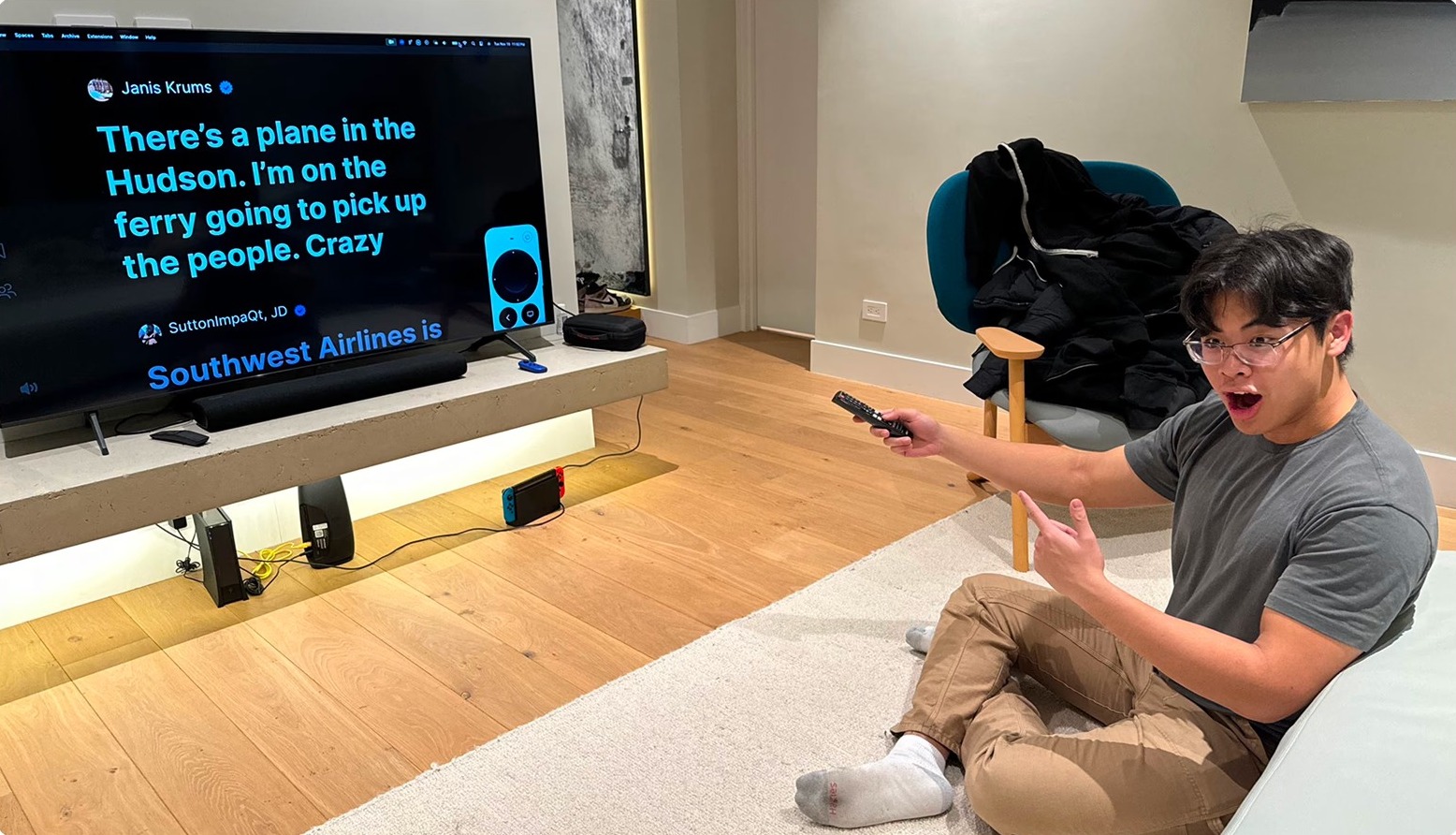 Watching a prototype on a real TV